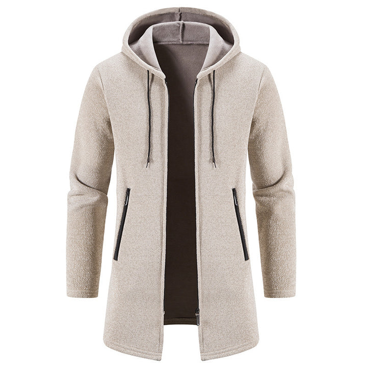 Herren praktische und stilvolle Fleecejacke mit Kapuze und Reißverschlusstaschen Echoarchiv