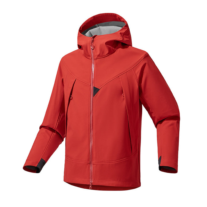 Herren Technische Softshell-Outdoorjacke mit Kapuze winddichtem Stretch und Zwei-Wege-Reißverschluss Echo Archiv