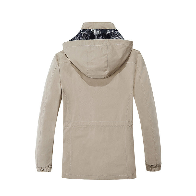 Herren leichter Fieldparka mit Kapuze camouflage-gepolsterter Innenverkleidung und Multifunktions-Taschen – Taviero