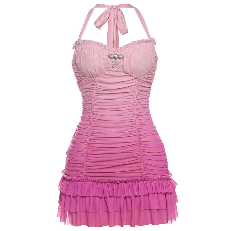 Damen Sexy Minikleid mit gerafftem Design und Dekolleté Echo Archiv
