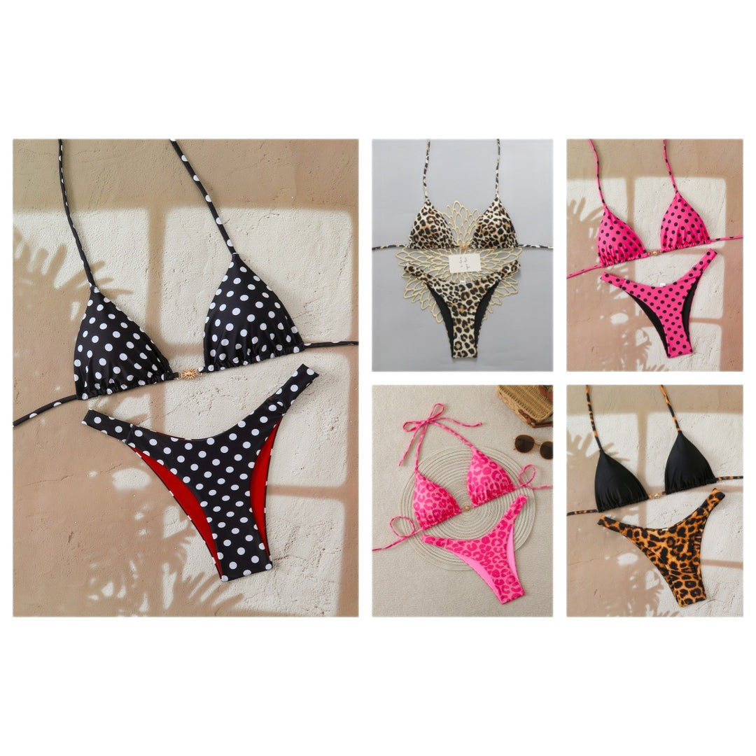 Damen Designer-Bikini mit Leopardenmuster und raffinierten Details Echo Archiv