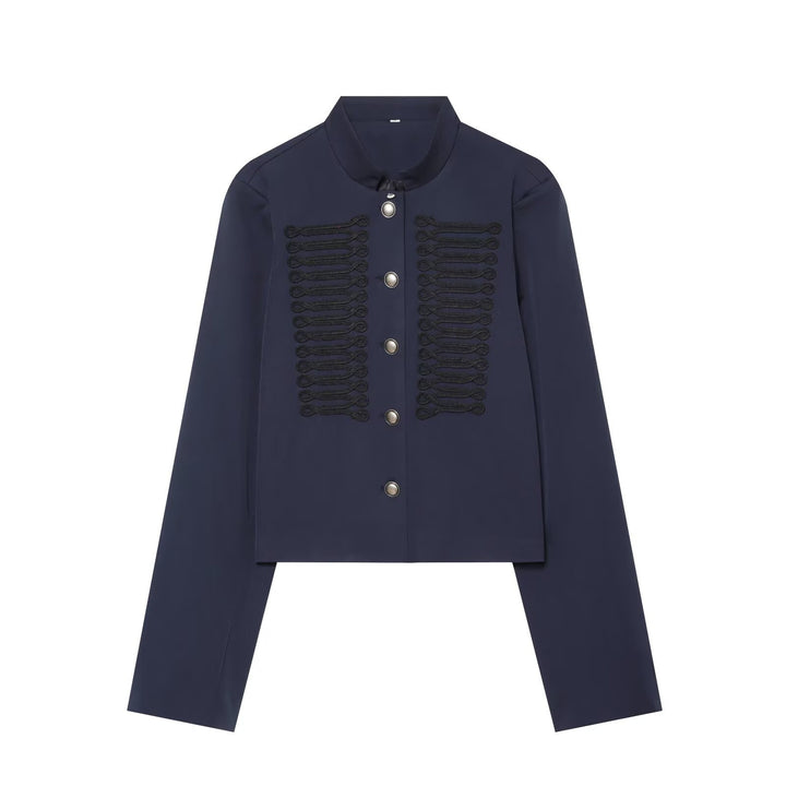 Damen Cropped-Blouson im militärischen Stil mit Zierkordeln und Stehkragen Echo Archiv