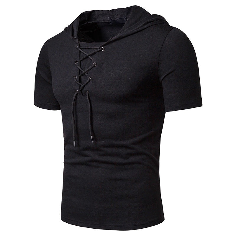 Herren Kapuzenshirt mit modischem Schnürdesign Echoarchiv