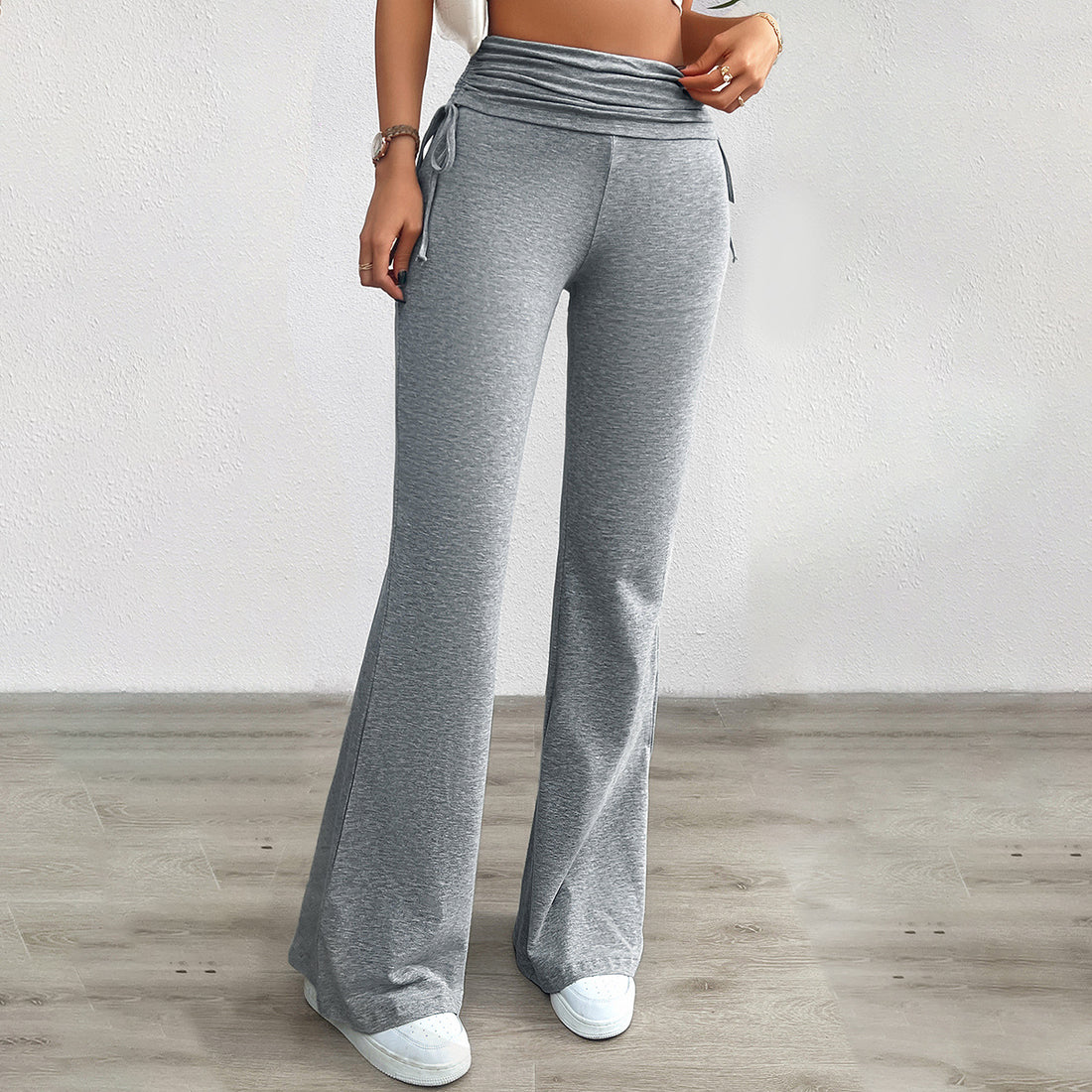 Damen Bequeme Palazzo-Hose mit elastischem Bund und lässigem Schnitt – Avélisse