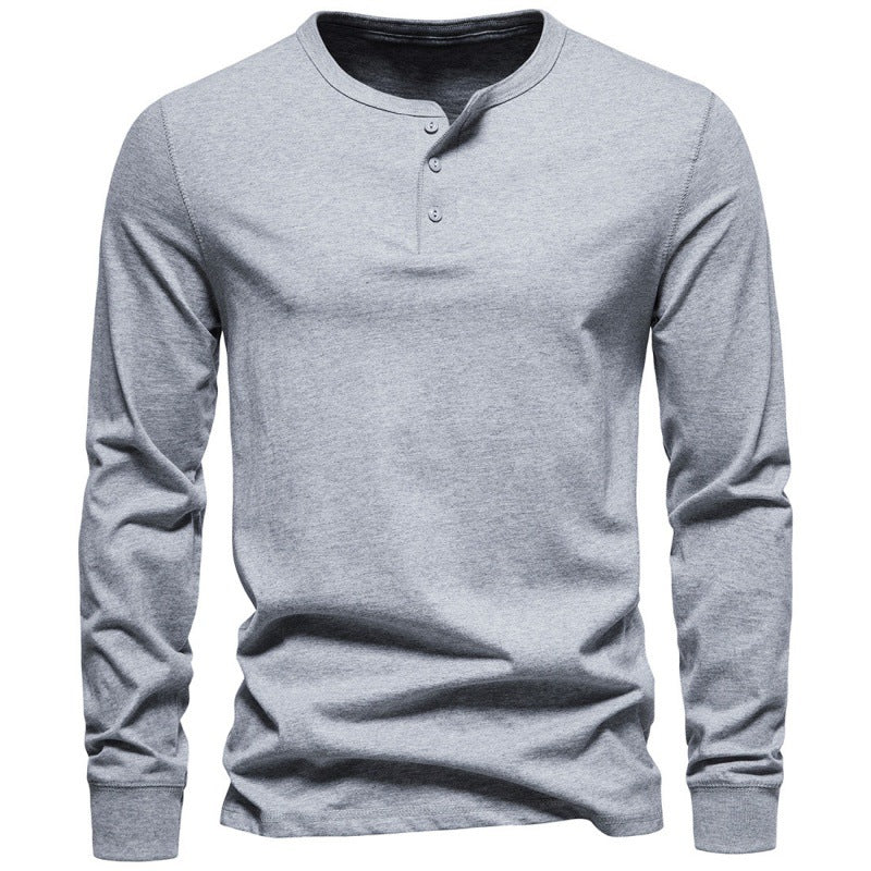 Herren Langarmshirt mit Knopfverschluss und modernem Design Echoarchiv