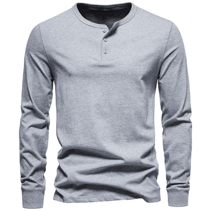 Herren Langarmshirt mit Knopfverschluss und modernem Design Echoarchiv