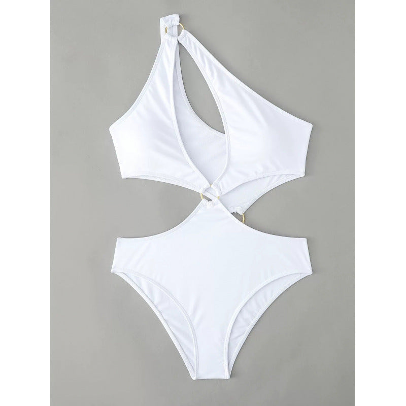 Damen Cut-Out Badeanzug mit modischem Ringdetail und figurformendem Schnitt Echo Archiv