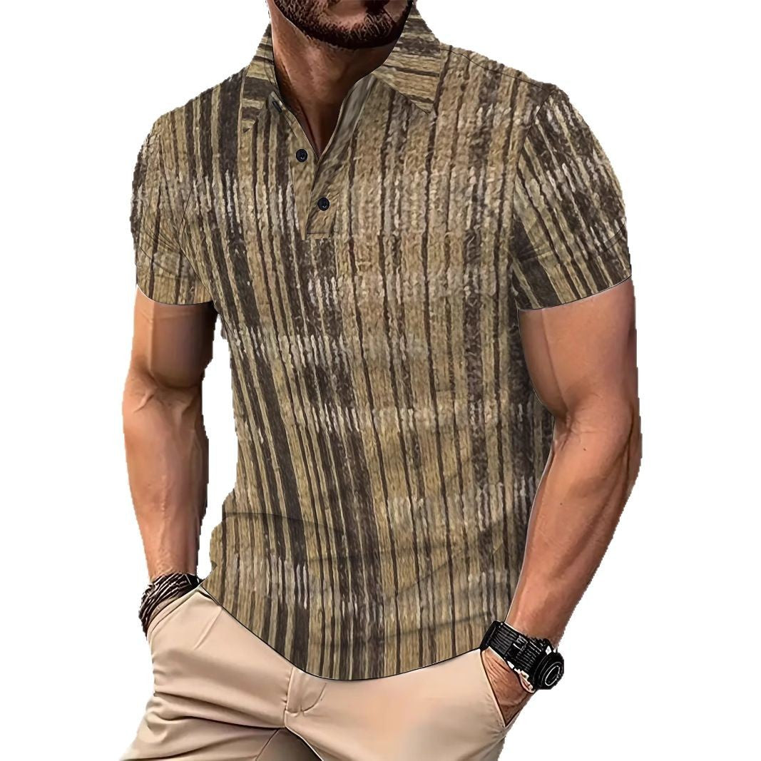 Herren Poloshirt mit strukturiertem Streifenmuster Echoarchiv