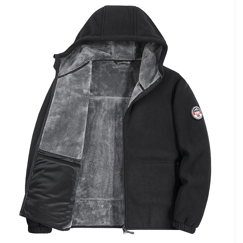 Herren Fleecejacke mit Kapuze und Teddy-Innenfutter Echo Archiv