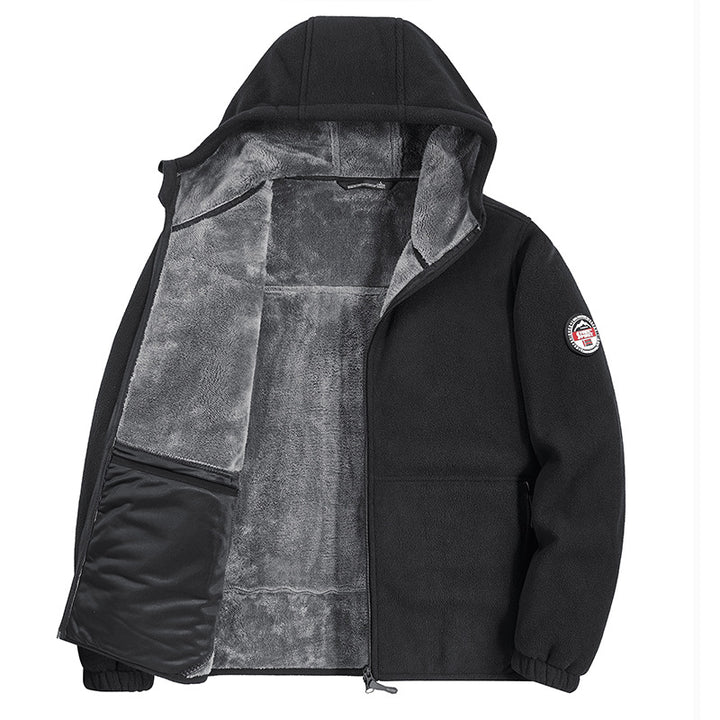 Herren Fleecejacke mit Kapuze und Teddy-Innenfutter Echo Archiv