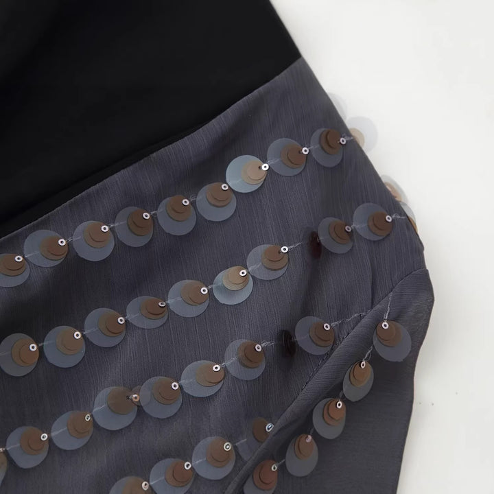 Damen Glamouröses Body mit glitzernden Pailletten und Wickeldesign Echo Archiv
