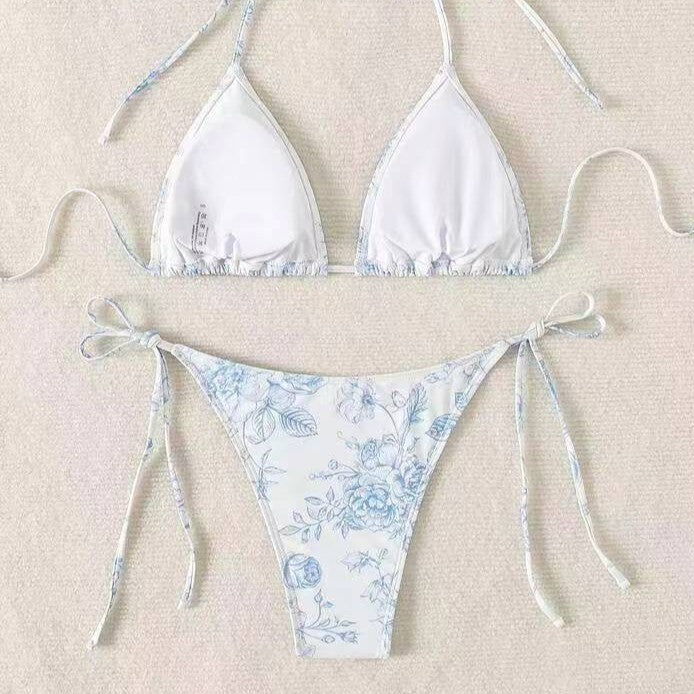 Damen Triangel-Bikini-Set mit zarten Blumenmotiven Echo Archiv