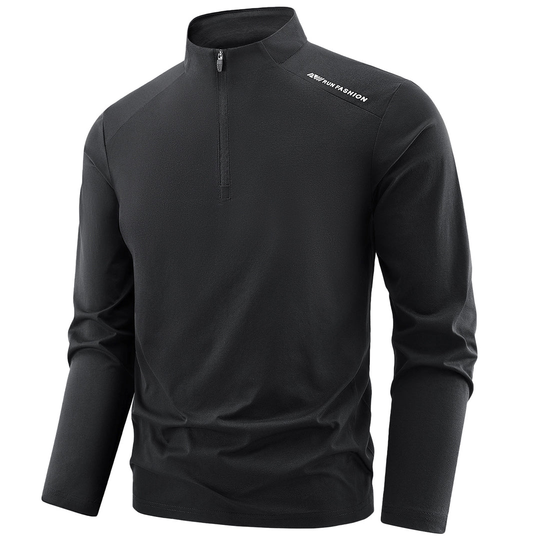 Herren Langarm-Performance-Halbzip-Trainingsshirt mit Stehkragen und atmungsaktivem Funktionsmaterial Echoarchiv