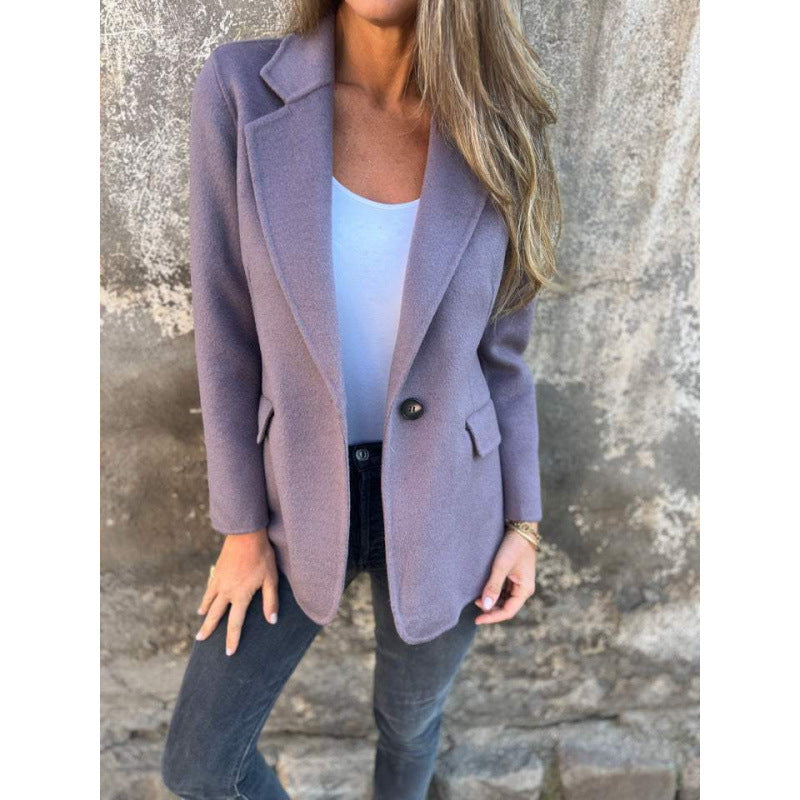 Damen Kastenförmiger Kurzmantel im Blazer-Look aus Wollmix mit fallendem Revers Echo Archiv