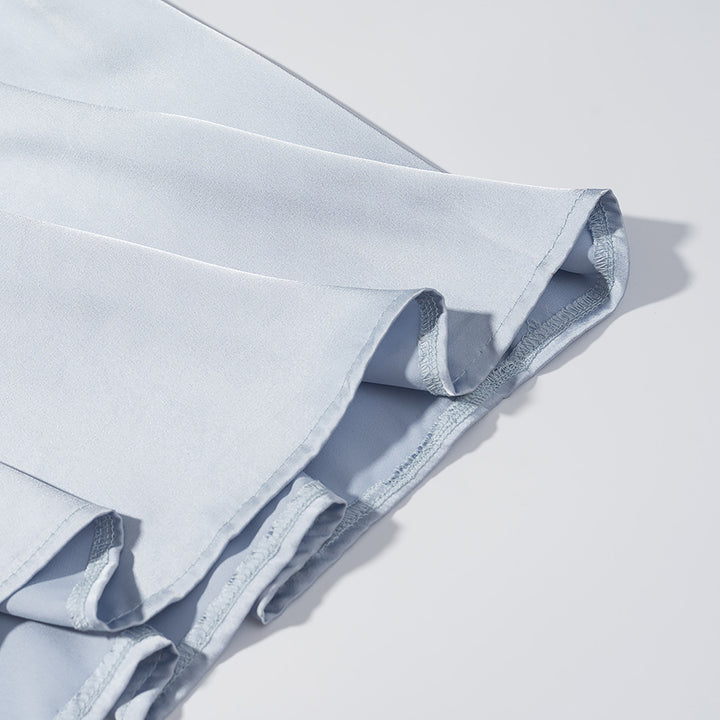 Damen Fließendes Maxikleid mit Ballonärmeln, geraffter Taille und Rundhalsausschnitt Echoarchiv