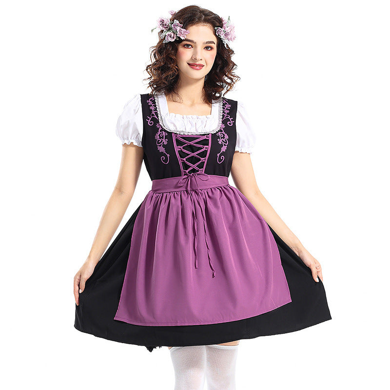 Damen nan traditionelles Dirndlkleid mit dekorativer Schnürung und abnehmbarer Schürze Echo Archiv