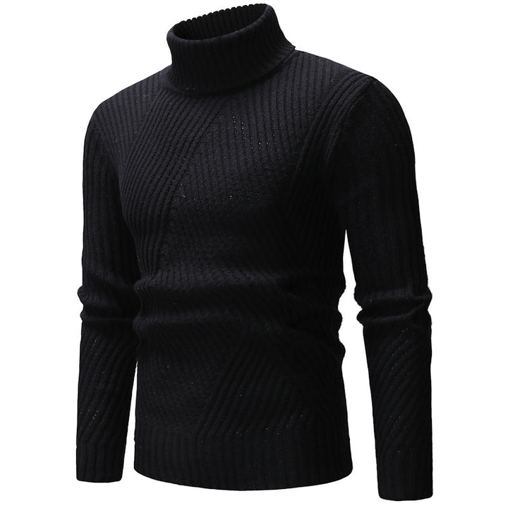 Herren Modischer Rollkragenpullover mit strukturiertem Design Echoarchiv