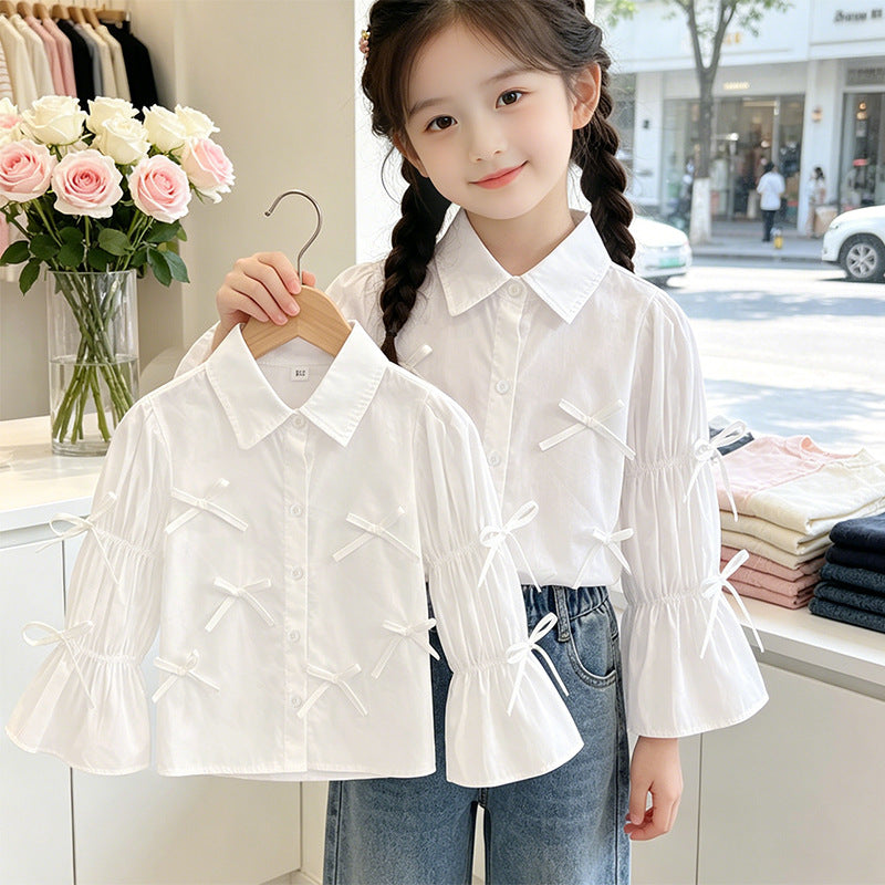 Mädchen Bluse mit Rüschendetails und Schleifen Echo Archiv