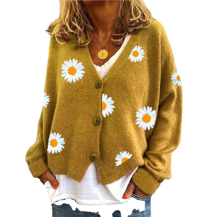 Damen Strickcardigan mit Gänseblümchen-Stickerei Echo Archiv