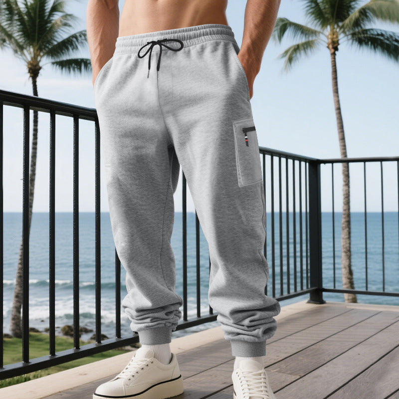 Herren lässige Jogginghose mit Cargo-Reißverschlusstasche, elastischem Bund und gerippten Bündchen – Sorevano
