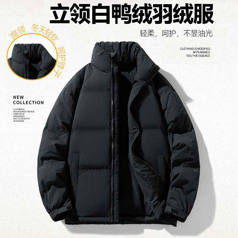 Herren Stepp-Daunen-Winterjacke mit hohem Stehkragen und verstellbarem Saum Echo Archiv