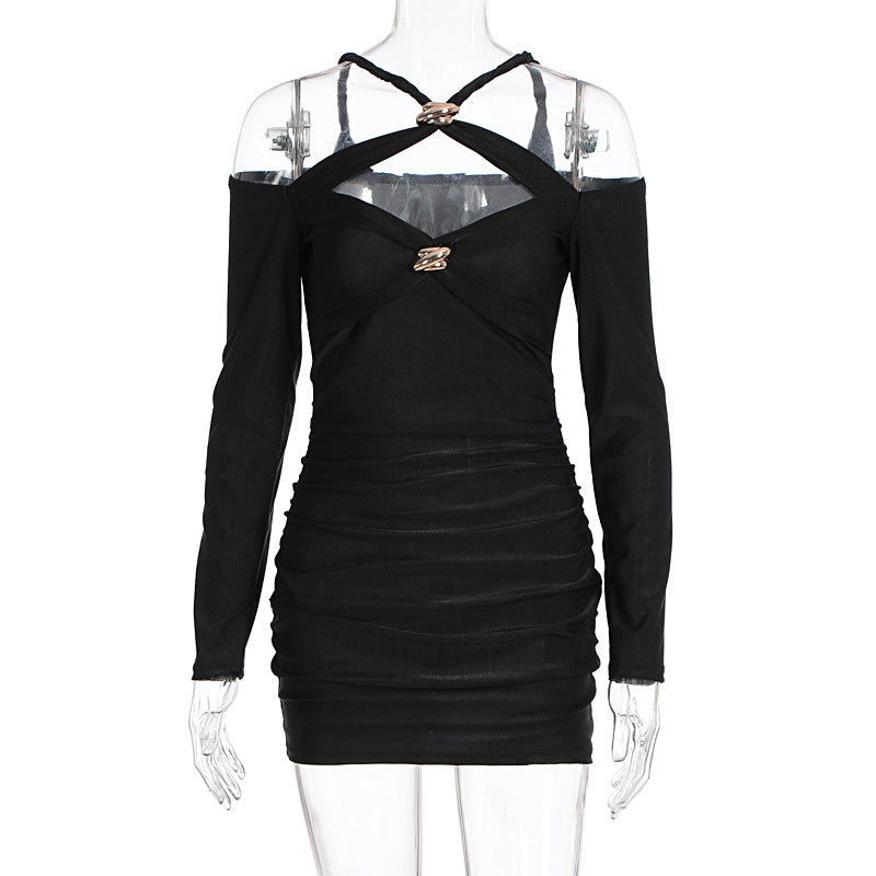 Damen Tailliertes Minikleid mit Off-Shoulder Design und stylischem Cut-Out Echo Archiv