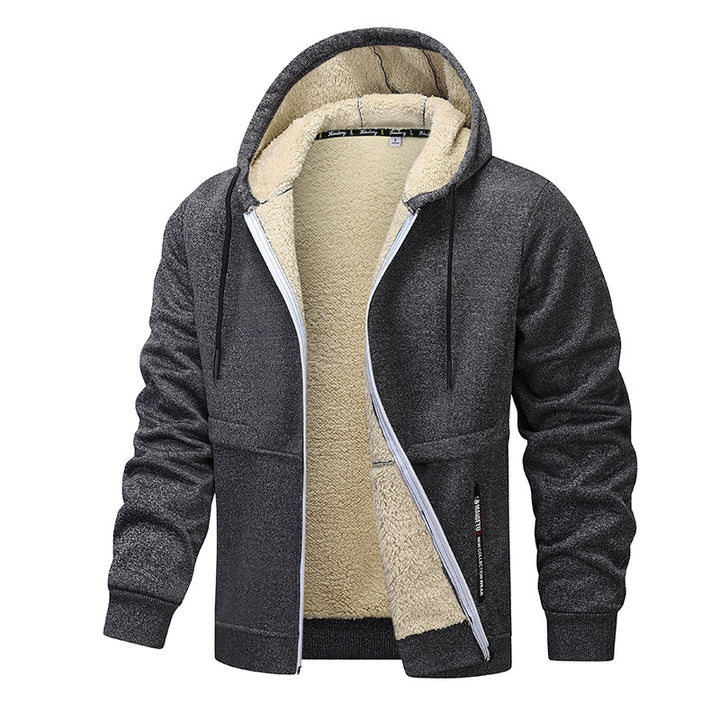 Herren Sherpa‑gefütterte Zip‑Hoodiejacke im Urban‑Casual‑Stil mit Teddyfleece‑Innenfutter Echo Archiv