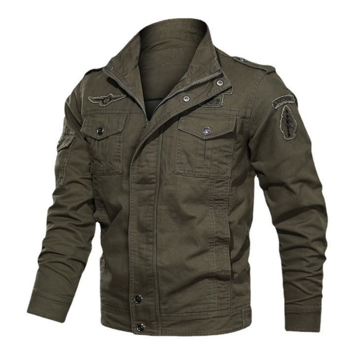 Herren Fieldjacke im Military-Canvas-Stil mit Epauletten und Multifachtaschen Echoarchiv
