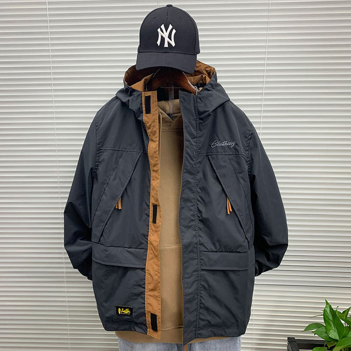 Herren funktionale Outdoor-Jacke mit praktischen Taschen und verstellbarem Bund Echoarchiv