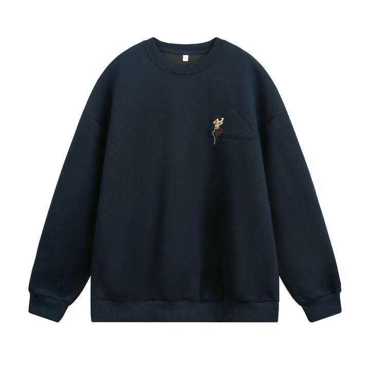 Unisex Oversize Sweatshirt mit aufgesetzter Brusttasche und Kletterer‑Stickerei Echo Archiv