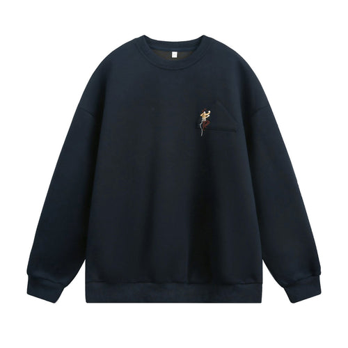 Unisex Oversize Sweatshirt mit aufgesetzter Brusttasche und Kletterer‑Stickerei Echo Archiv