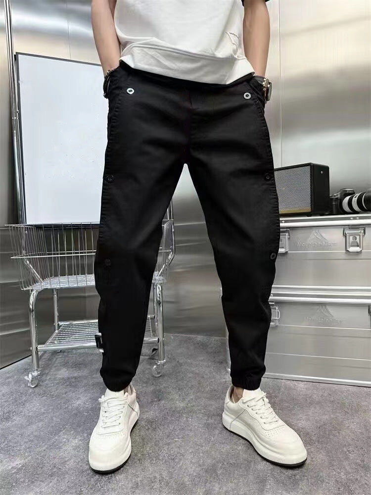 Herren modische Cargo-Hose mit praktischen Taschen und elastischem Bund Echoarchiv