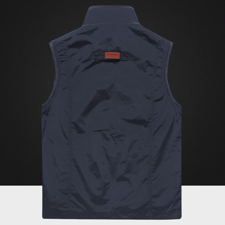 Herren Multifunktionale Outdoor-Utility‑Weste mit Mesh‑Innenfutter und Mehrfachtaschen Echoarchiv