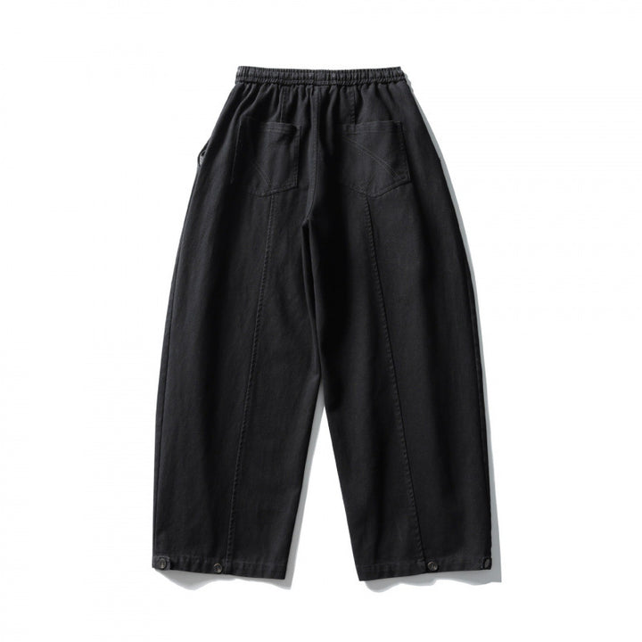 Unisex Weite Ballonhose aus Baumwollmix mit Tunnelzugbund und dekorativen Abnähern Echo Archiv