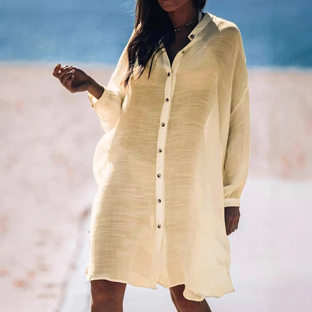 Damen Leichtes und luftiges Hemdkleid mit Knopfdetails Echo Archiv