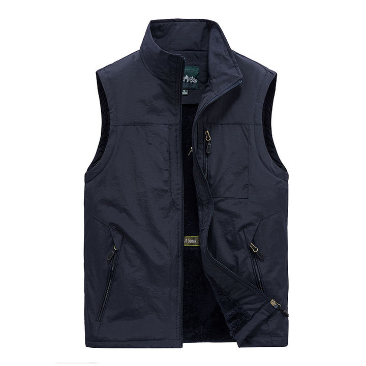 Herren Wattierte Fleecegefütterte Outdoor‑Weste mit Stehkragen und Reißverschlusstaschen Echo Archiv