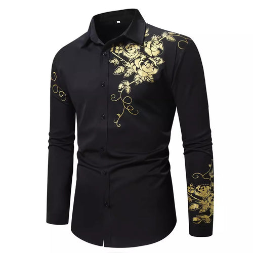 Herren Langarmhemd mit floralem Design Echoarchiv