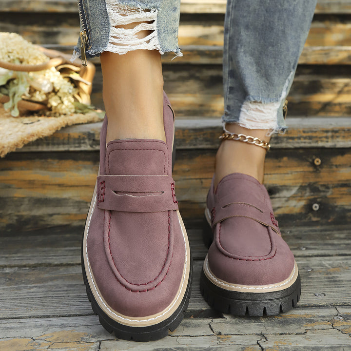 Damen Chunky-Lug-Loafer mit Penny-Riemen und profilierter Gummisohle Echo Archiv