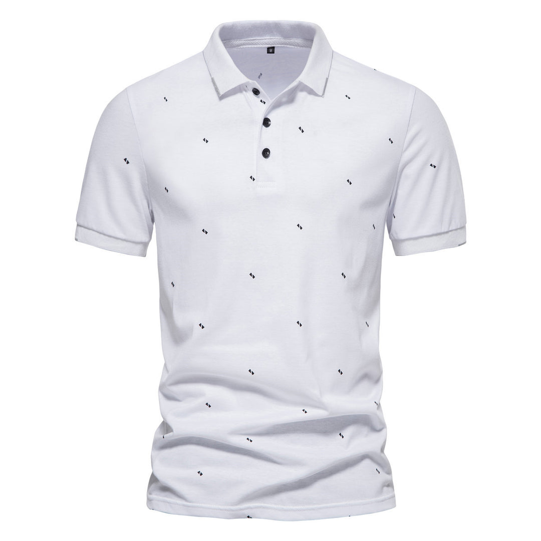 Herren Polohemd mit modischem Druck und hochwertigem Baumwollmaterial Echoarchiv