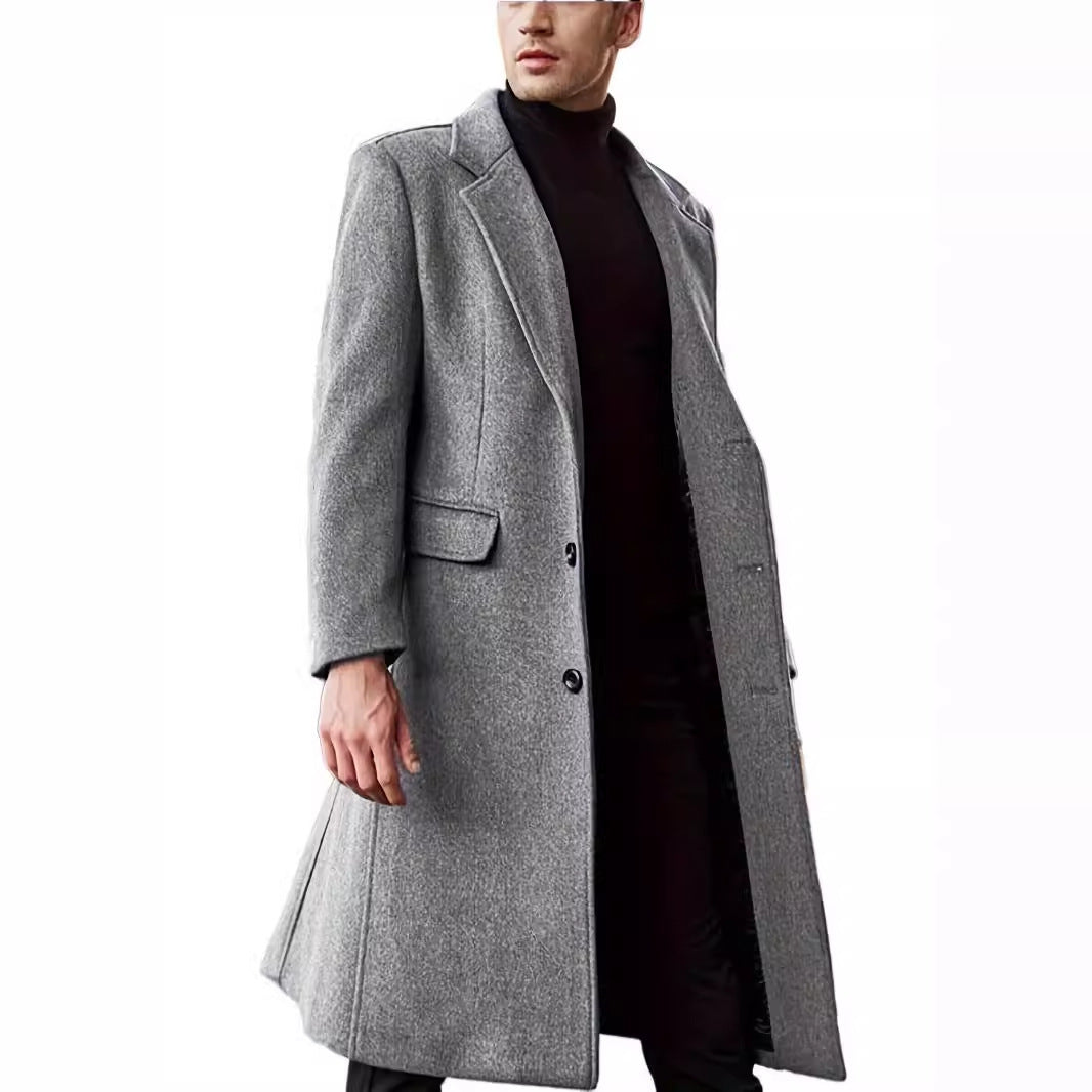 Herren eleganter Langmantel mit klassischem Revers Echoarchiv