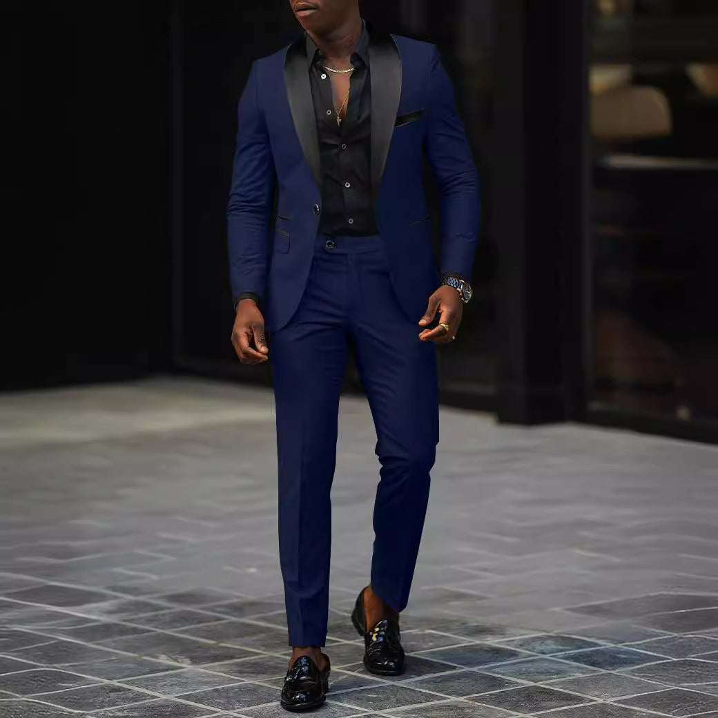 Herren nan schmal geschnittener Smokinganzug mit Satinrevers und Slim-Fit-Hose Echo Archiv