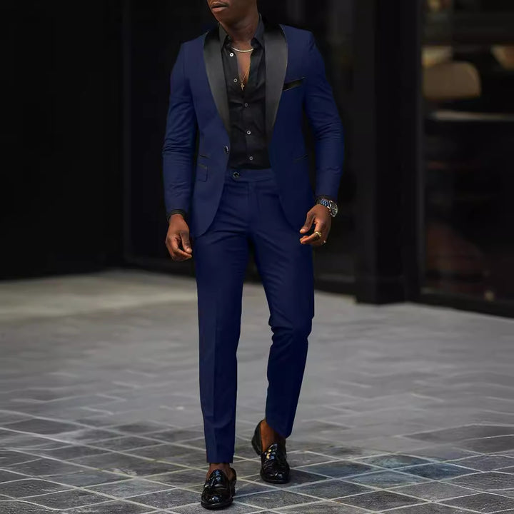 Herren nan schmal geschnittener Smokinganzug mit Satinrevers und Slim-Fit-Hose Echo Archiv