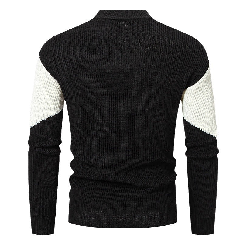 Herren modischer Rollkragenpullover mit grafischem Farbblockdesign Echoarchiv