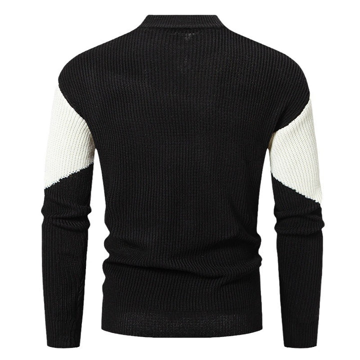 Herren modischer Rollkragenpullover mit grafischem Farbblockdesign Echoarchiv