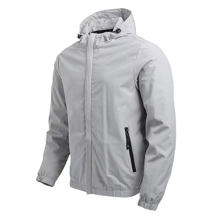 Herren leichter wasserabweisender Kapuzen-Softshellblouson mit Reißverschlusstaschen Echoarchiv