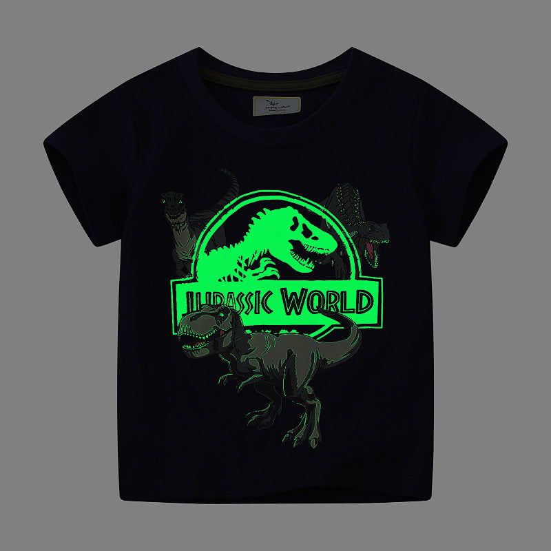 Jungen T-Shirt mit leuchtendem Dinosaurier-Motiv Echo Archiv