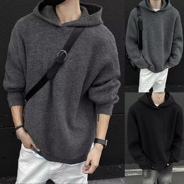 Herren Grobstrickpullover mit Hoodie Echoarchiv