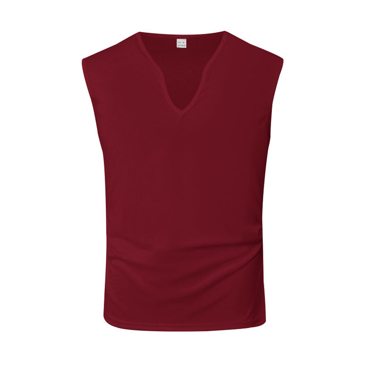 Herren ärmelloses V-Ausschnitt-Tanktop aus atmungsaktivem Stretchmaterial Echoarchiv