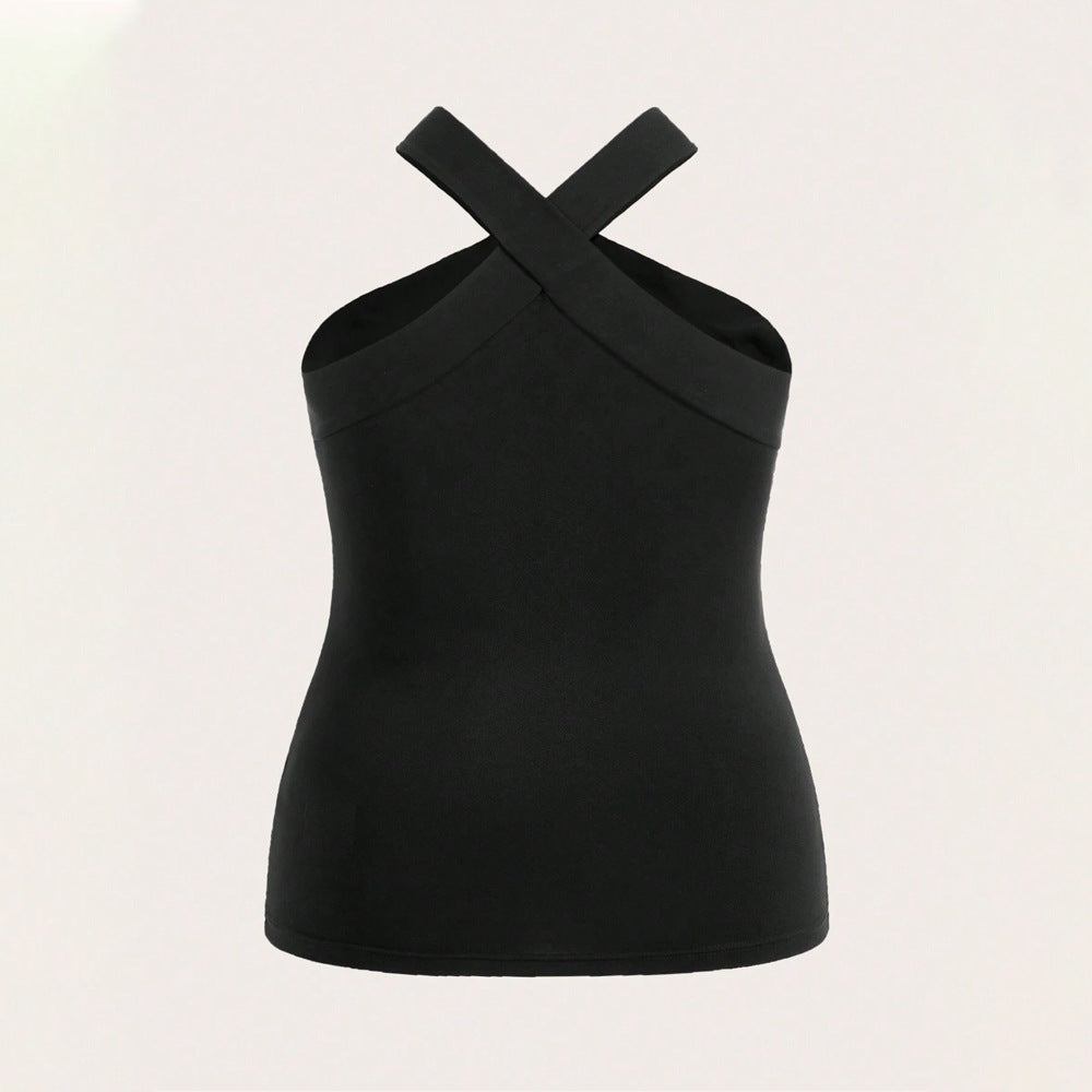 Damen Crop-Top mit schickem Kreuz-Ausschnitt und figurbetontem Schnitt Echo Archiv