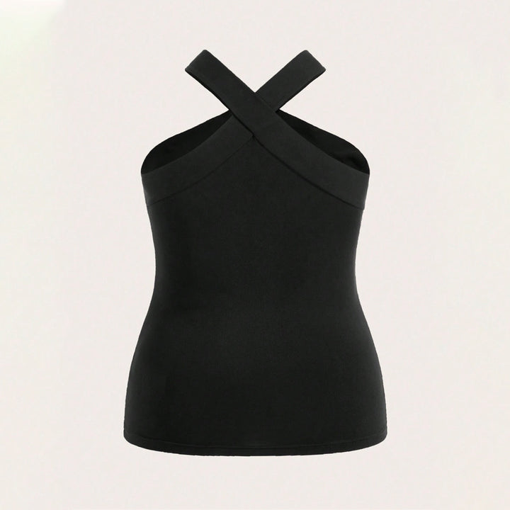 Damen Crop-Top mit schickem Kreuz-Ausschnitt und figurbetontem Schnitt Echo Archiv